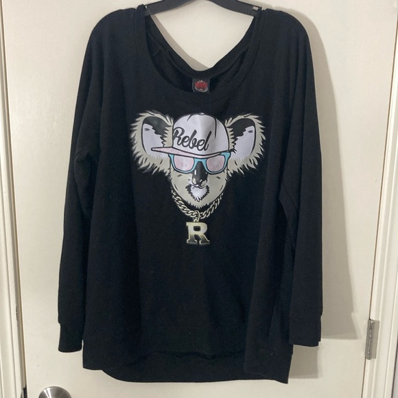 Torrid x Rebel Wilson Limited Edition black Koala sweatshirt Plus size 2X - Picture 1 of 7